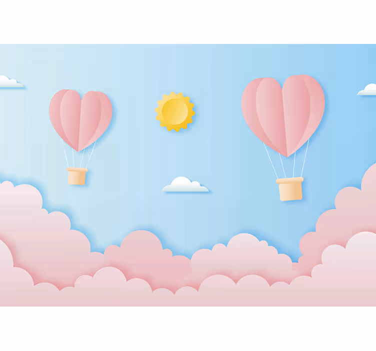 Store enrouleur pour chambre enfant design ballons en papier - TenStickers