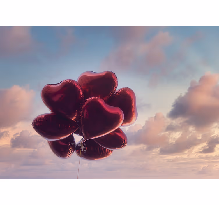 Store enrouleur pour chambre enfant ballons cœur vintage - TenStickers