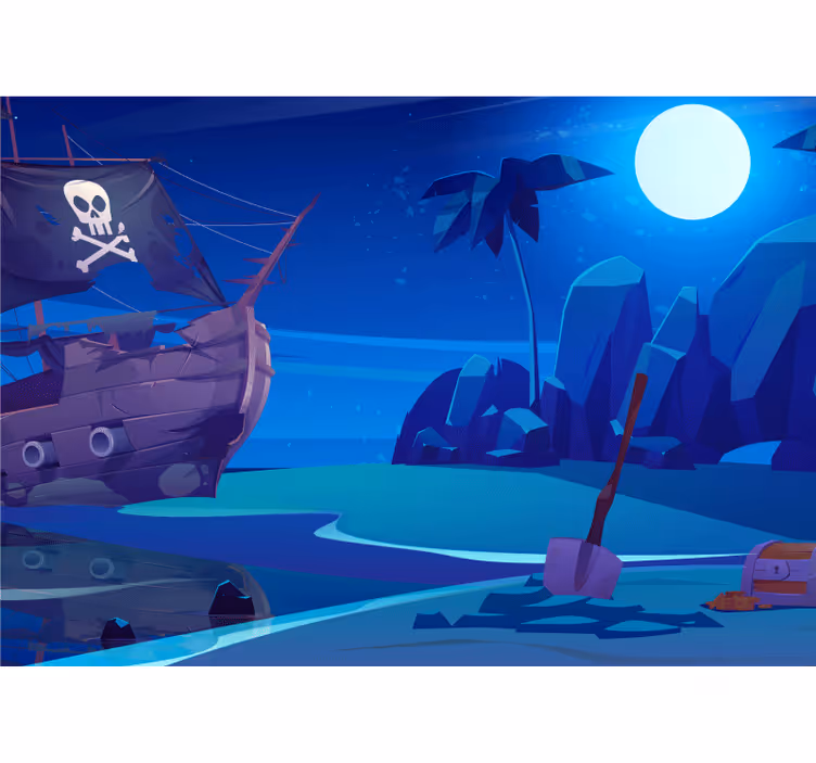 Store enrouleur pour chambre enfant bateau pirate nuit - TenStickers