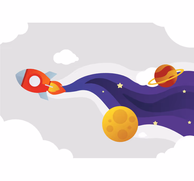 Store enrouleur pour chambre enfant fusée cartoon - TenStickers
