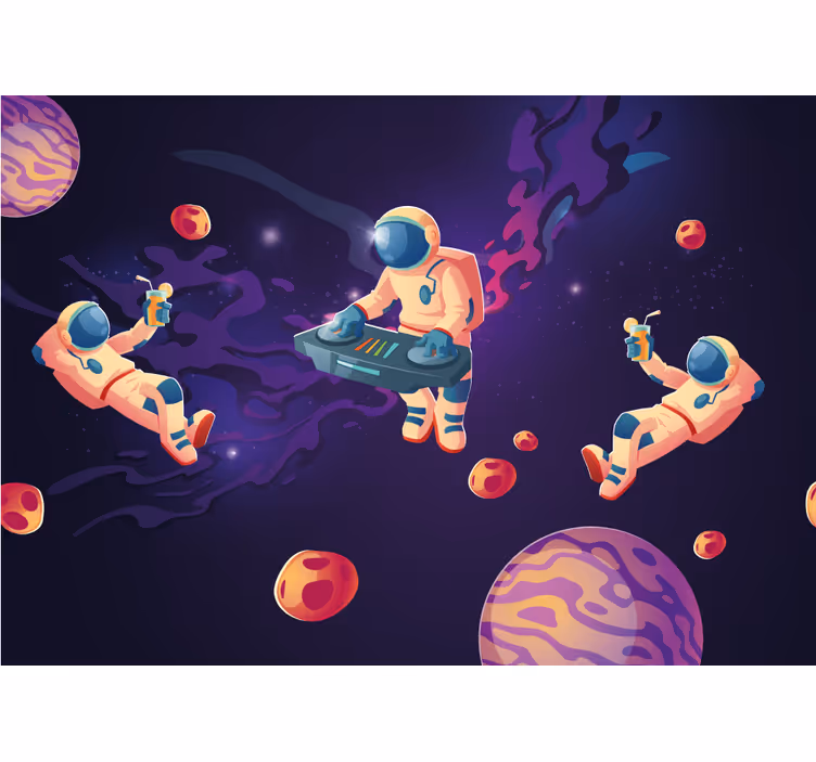 Store enrouleur pour chambre enfant astronautes amusants - TenStickers