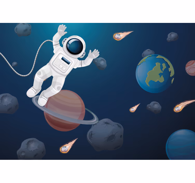 Store enrouleur pour chambre enfant astronaute flottant - TenStickers