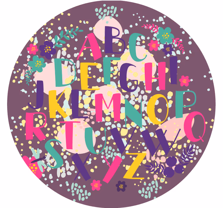 Store enrouleur pour chambre enfant disque éducatif alphabet - TenStickers