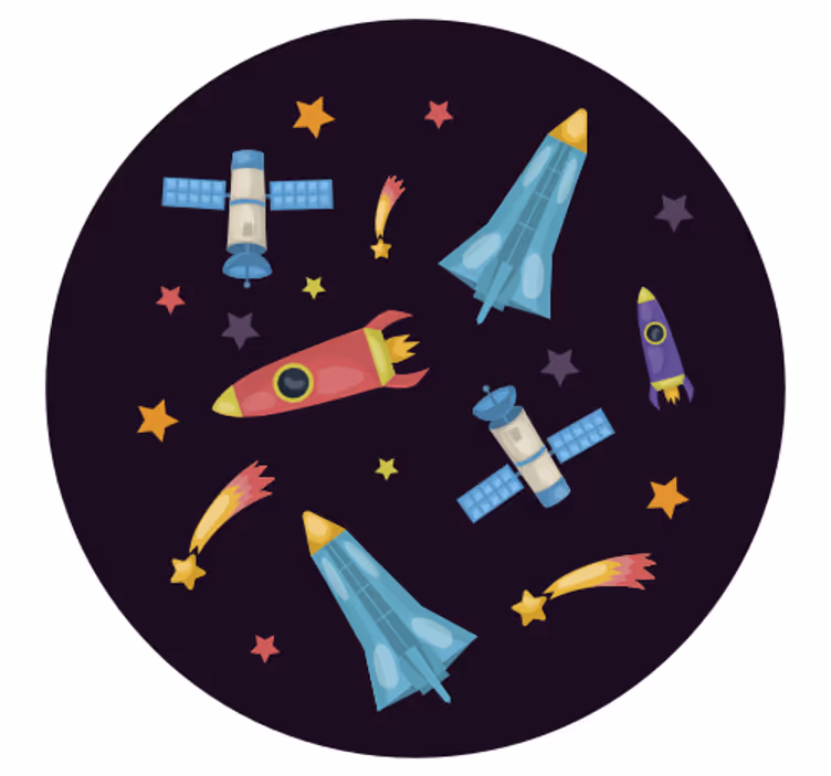 Store enrouleur pour chambre enfant fusées et planètes - TenStickers
