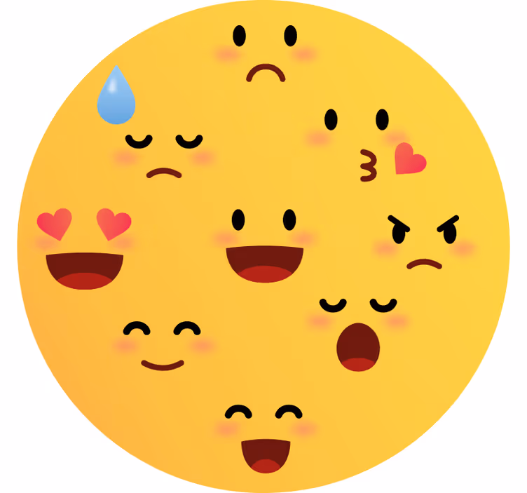 Store enrouleur pour chambre enfant visages emoji - TenStickers