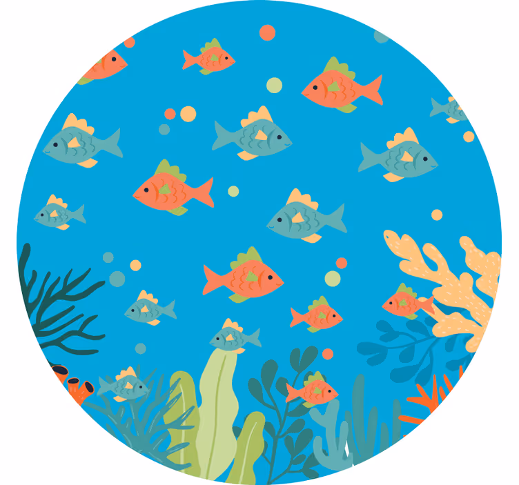Store enrouleur pour chambre enfant cercle corail coloré - TenStickers