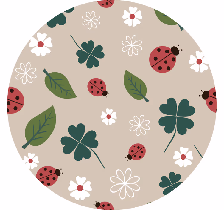 Store enrouleur pour chambre enfant feuilles avec coccinelle - TenStickers