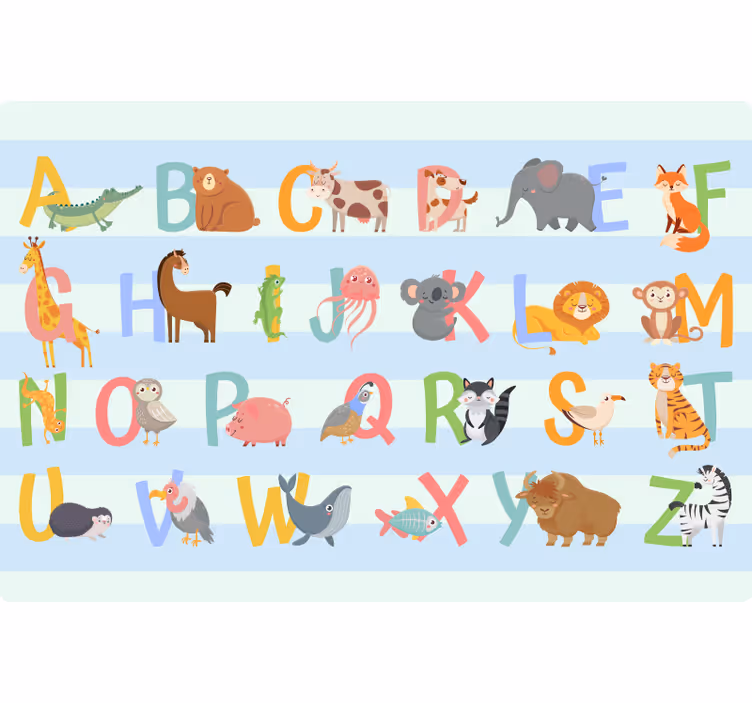 Store enrouleur pour chambre enfant alphabet et chiffres - TenStickers
