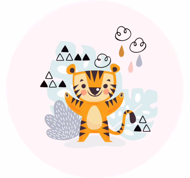 Store enrouleur pour chambre enfant dessin de tigre - TenStickers