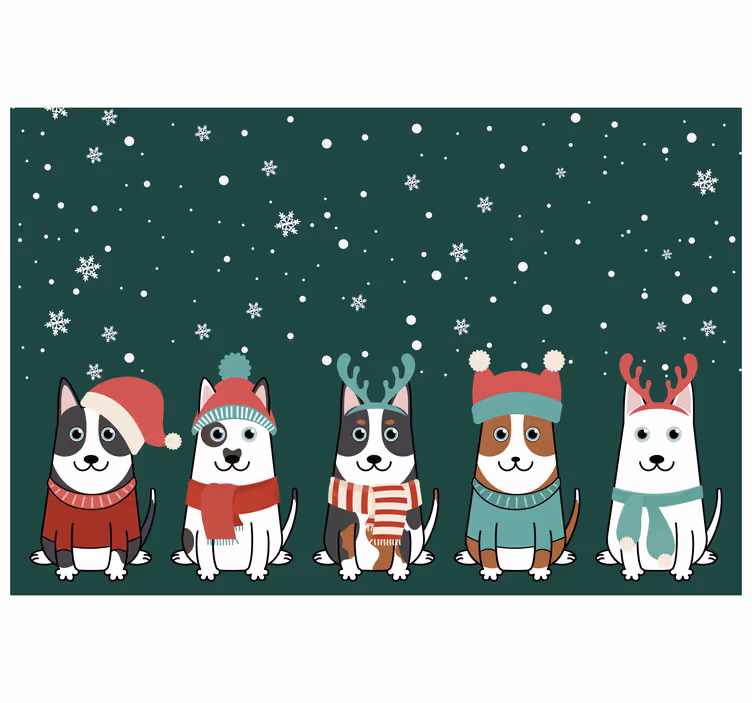 Store enrouleur pour chambre enfant chiens de noël - TenStickers
