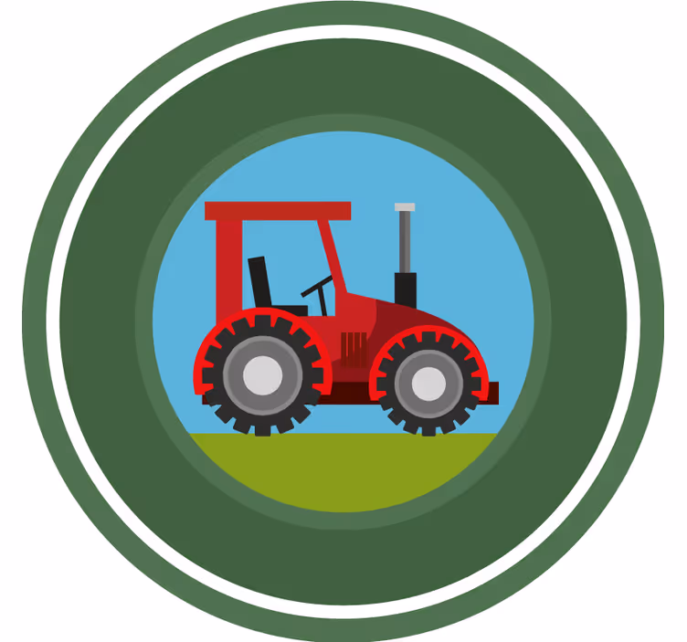 Store enrouleur pour chambre enfant tracteur cercle vert - TenStickers