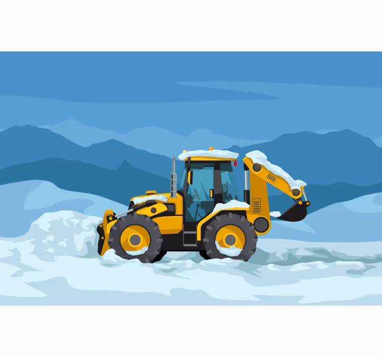 Store enrouleur pour chambre enfant tracteur jaune réaliste - TenStickers