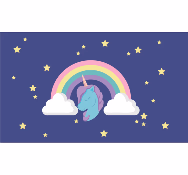 Store enrouleur pour chambre enfant licorne arc-en-ciel - TenStickers
