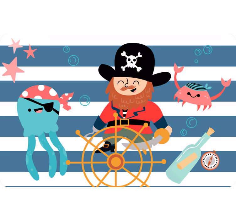 Store enrouleur pour chambre enfant carte au trésor pirate - TenStickers