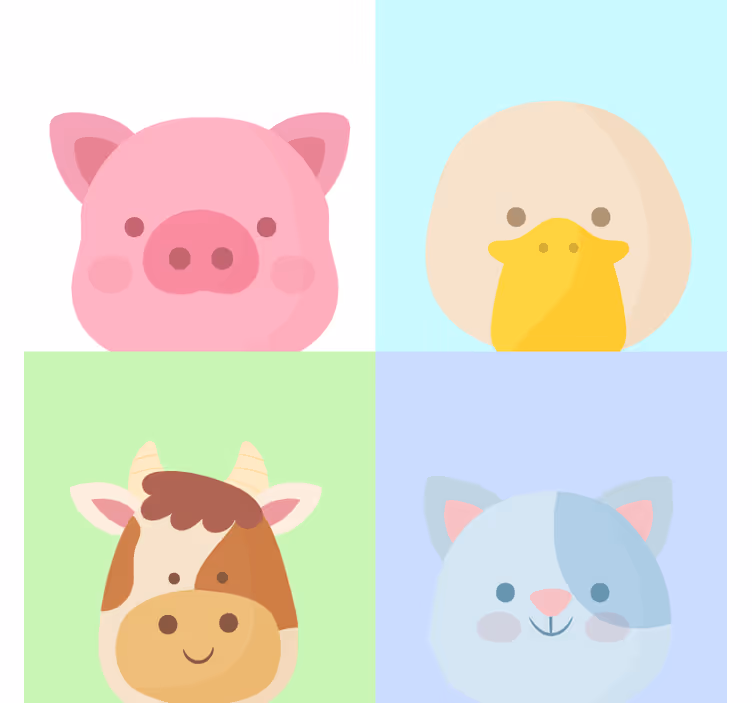 Store enrouleur pour chambre enfant 4 animaux de la ferme - TenStickers