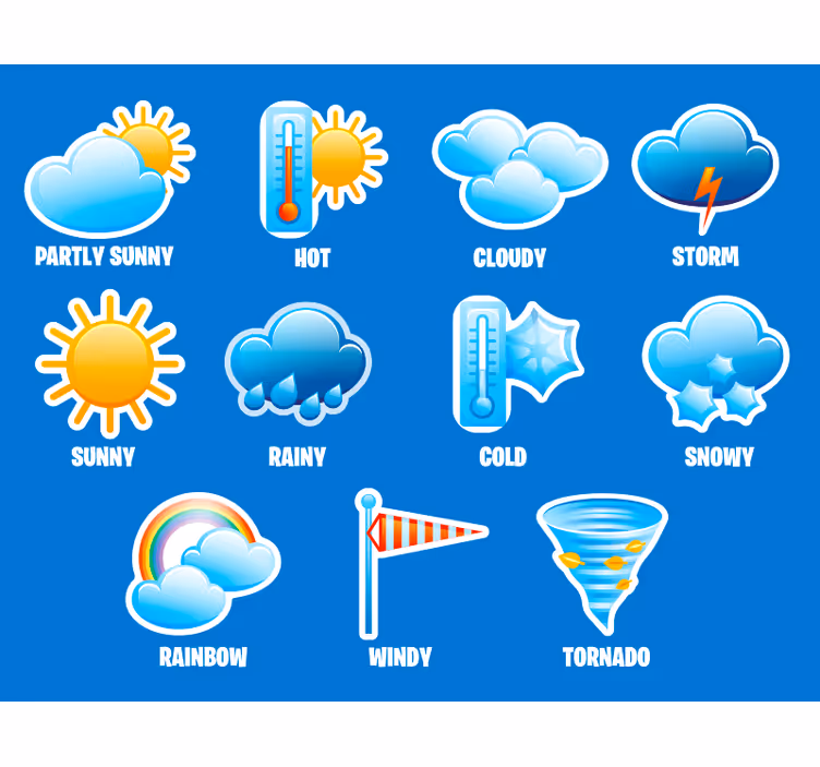 Store enrouleur pour chambre enfant météo enfant - TenStickers