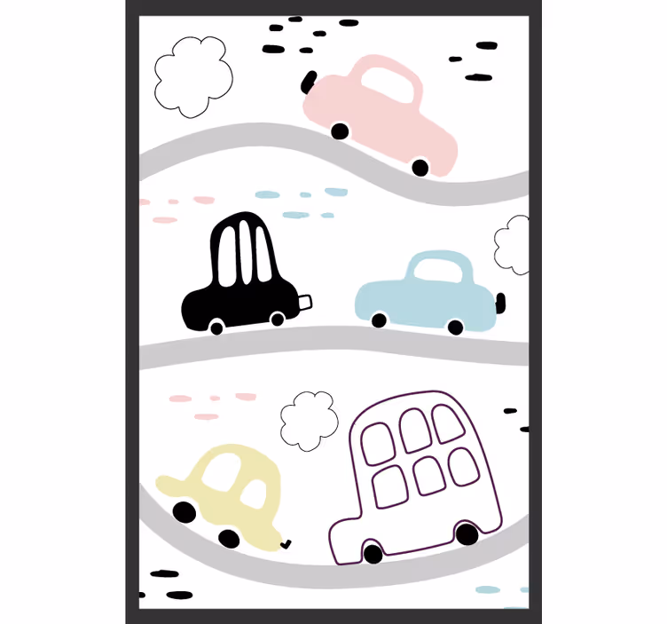 Store enrouleur pour chambre enfant véhicules et routes - TenStickers