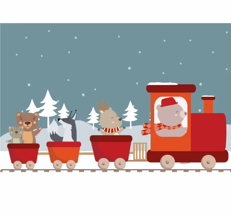 Store enrouleur pour chambre enfant animaux en train - TenStickers
