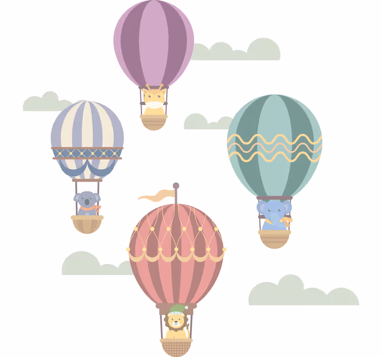 Store enrouleur pour chambre enfant ballons animaux - TenStickers