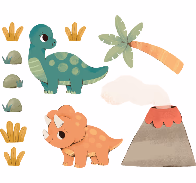 Store enrouleur pour chambre enfant dinosaures aquarelle - TenStickers