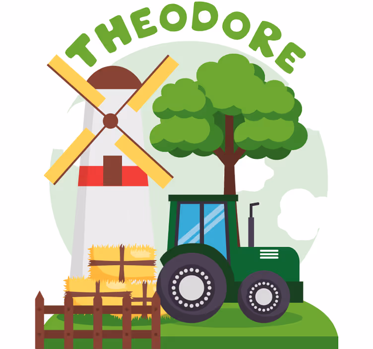 Store enrouleur pour chambre enfant tracteur vert nuages - TenStickers