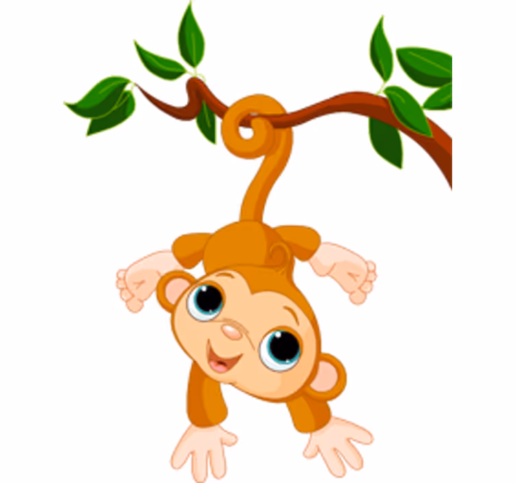 Store enrouleur pour chambre enfant petit singe heureux - TenStickers