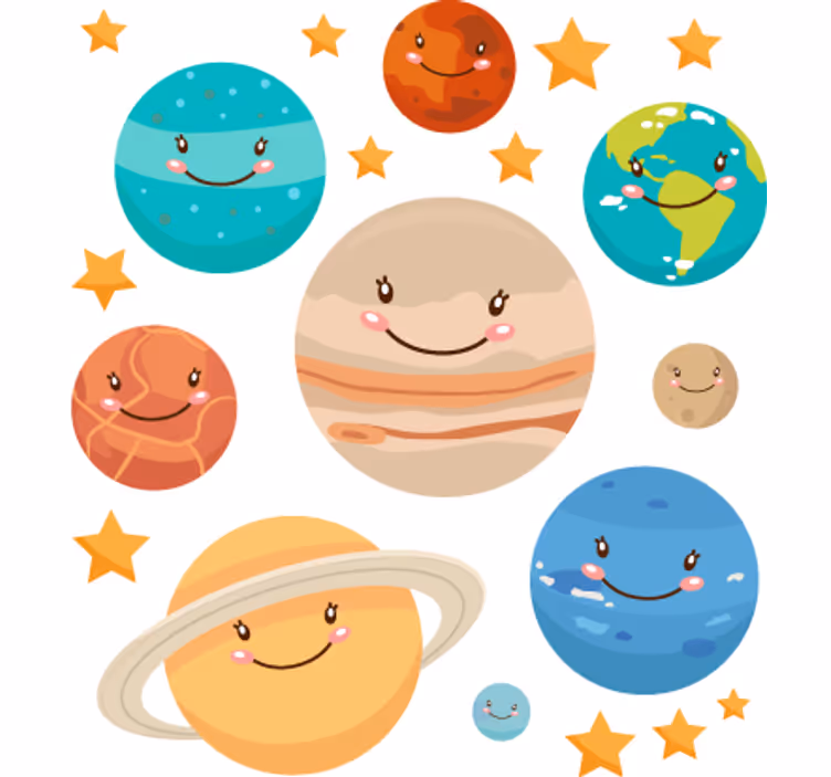 Store enrouleur pour chambre enfant système solaire - TenStickers