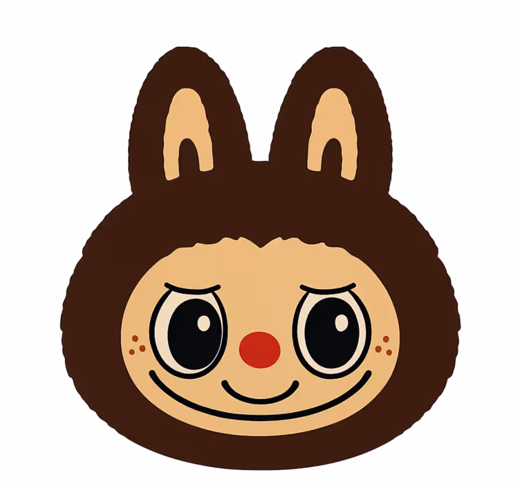 Store enrouleur pour chambre enfant design labubu marron - TenStickers