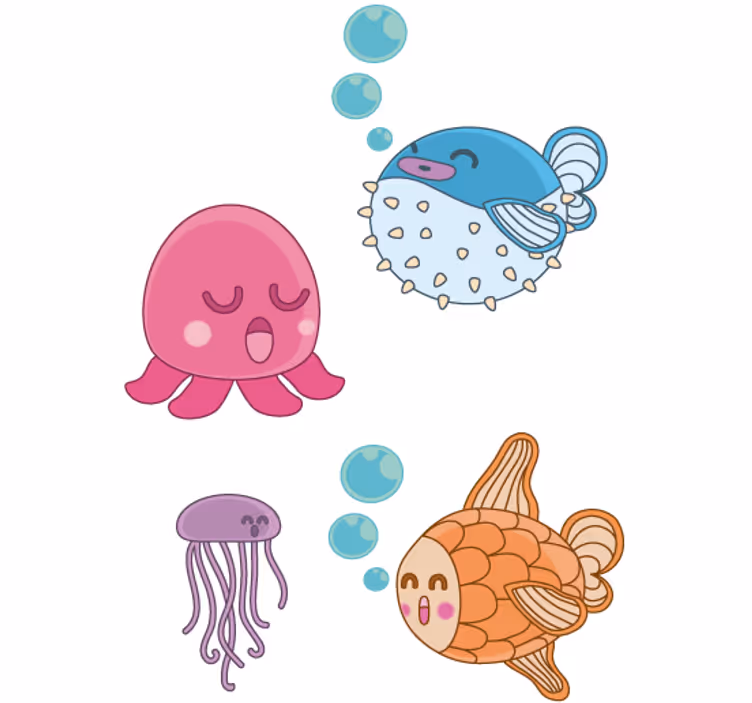 Store enrouleur pour chambre enfant illustration poissons - TenStickers