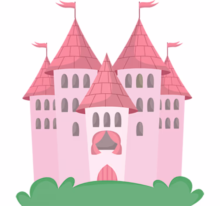 Store enrouleur pour chambre enfant château rose - TenStickers