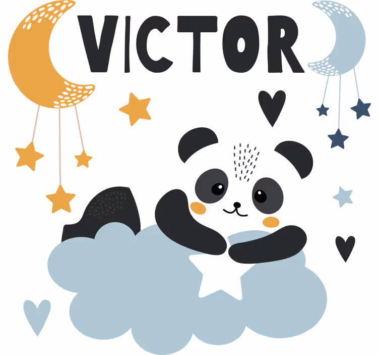 Store enrouleur pour chambre enfant ours étoilé avec nom - TenStickers
