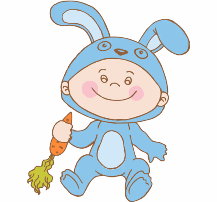 Store enrouleur pour chambre enfant costume de lapin - TenStickers