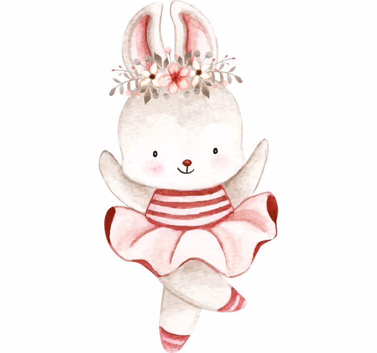 Store enrouleur pour chambre enfant ballerine lapin roses - TenStickers