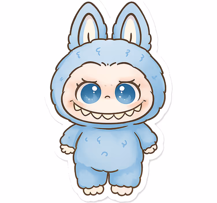 Store enrouleur pour chambre enfant poupée monstre bleu - TenStickers