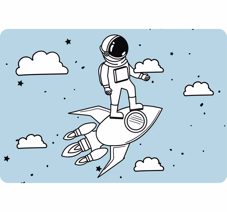 Store enrouleur pour chambre enfant astronaute et étoiles - TenStickers
