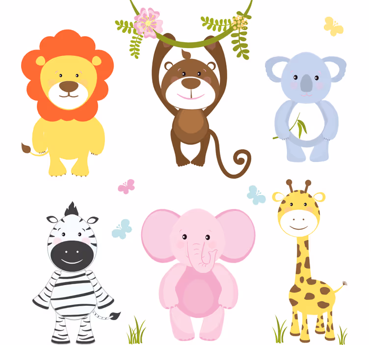 Store enrouleur pour chambre enfant animaux bébé colorés - TenStickers