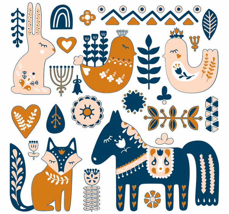 Store enrouleur pour chambre enfant animaux forêt nordiques - TenStickers