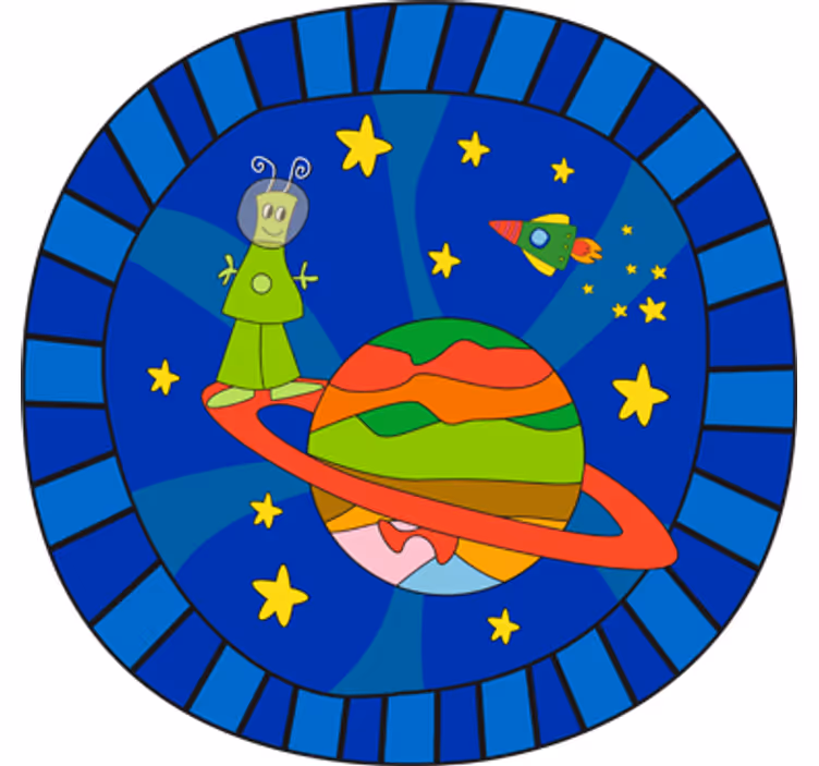Store enrouleur pour chambre enfant extraterrestre vert - TenStickers