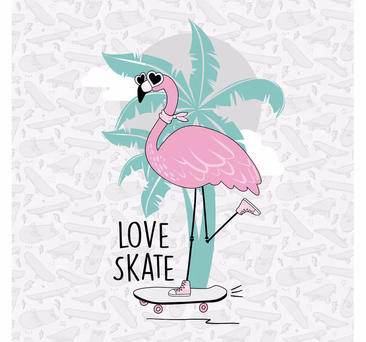 Store enrouleur pour chambre enfant flamant patinant - TenStickers