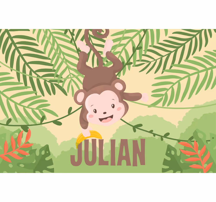 Store enrouleur pour chambre enfant singe mignon suspendu - TenStickers