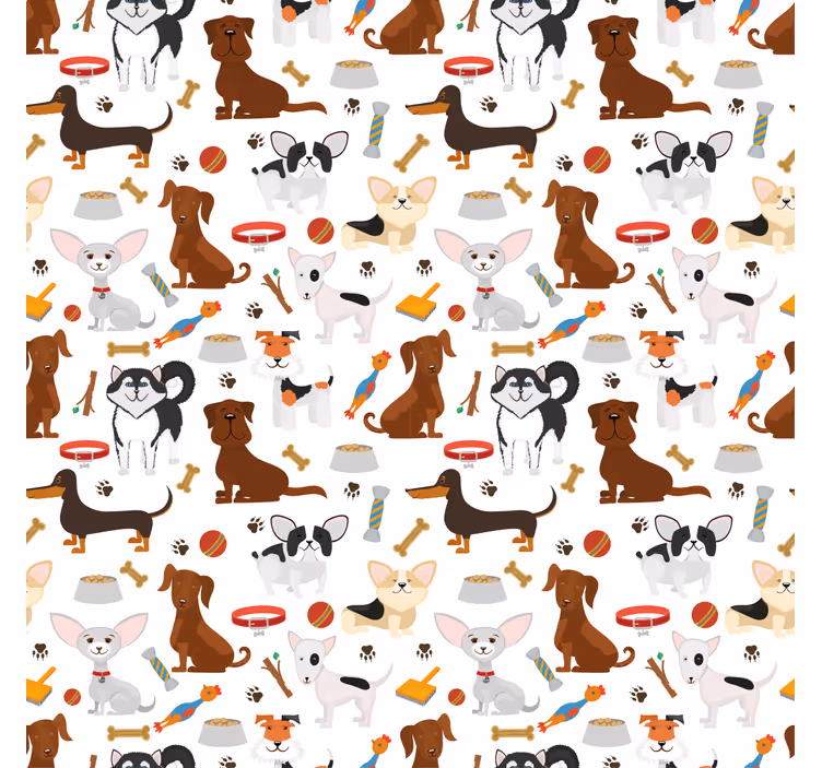 Store enrouleur pour chambre enfant chiens mignons mélangés - TenStickers