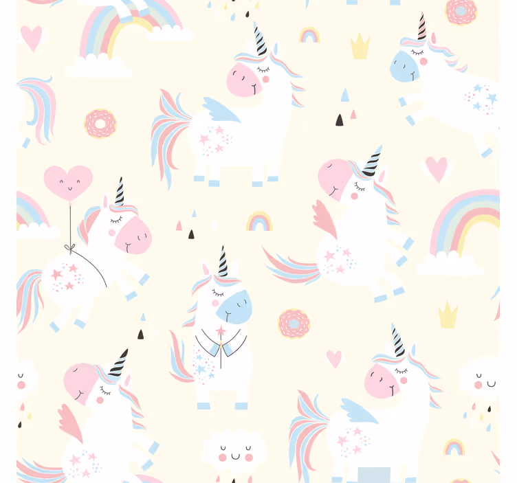 Store enrouleur pour chambre enfant licornes heureuses - TenStickers