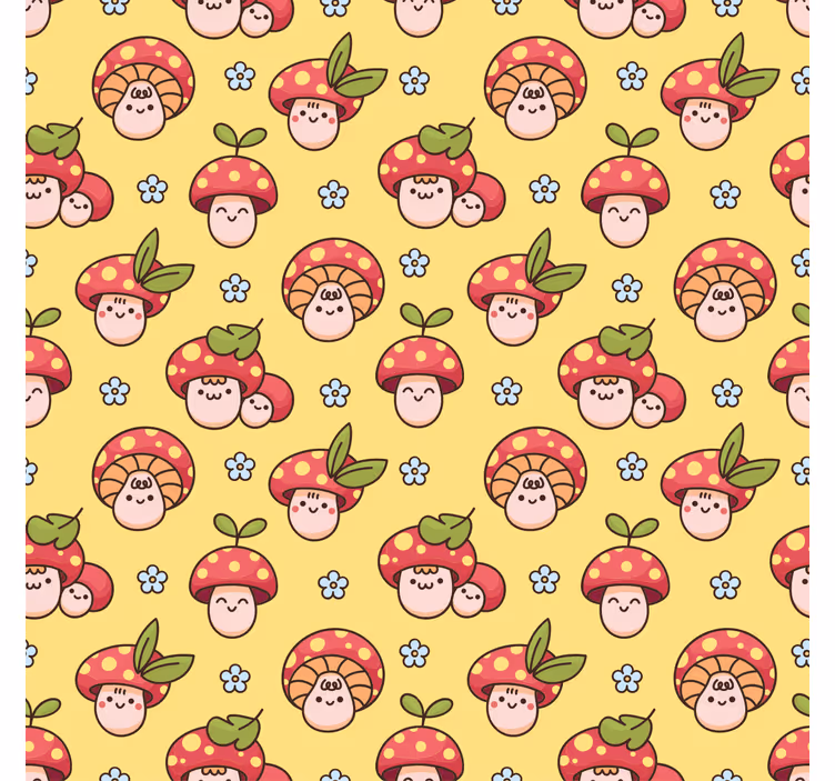 Store enrouleur pour chambre enfant motif champignons rieurs - TenStickers