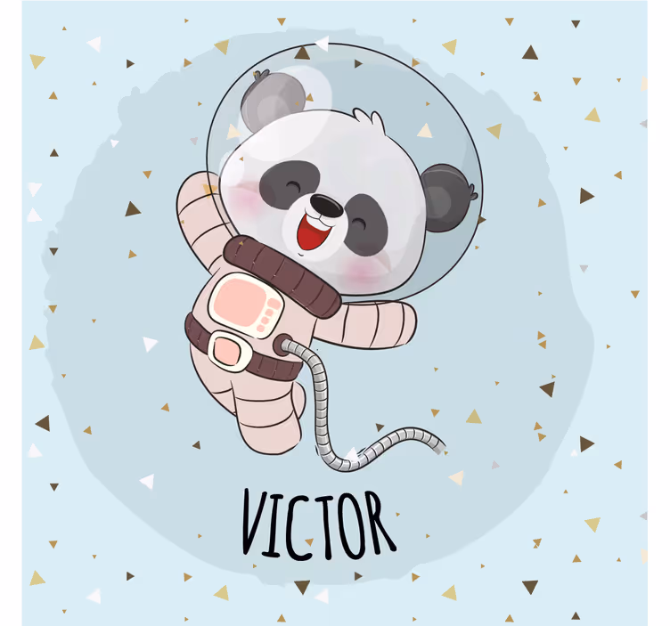 Store enrouleur pour chambre enfant panda mignon prénom - TenStickers