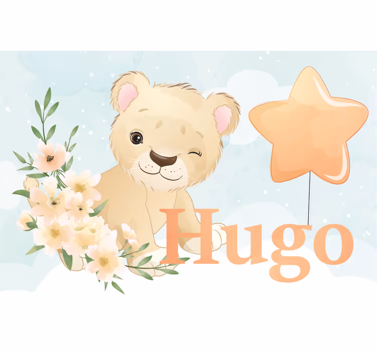 Store enrouleur pour chambre enfant lion mignon personnalisé - TenStickers
