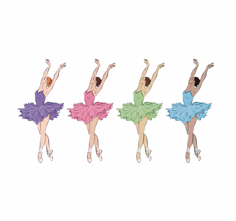 Store enrouleur pour chambre enfant danseuses colorées - TenStickers