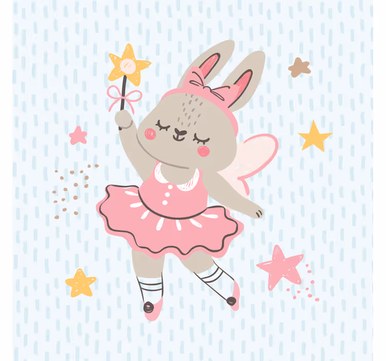 Store enrouleur pour chambre enfant illustration fée lapin - TenStickers