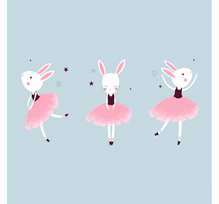 Store enrouleur pour chambre enfant danseuse lapin roses - TenStickers