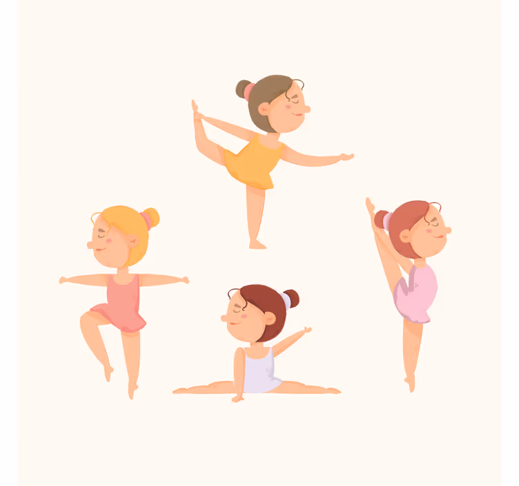Store enrouleur pour chambre enfant ballerines en étirement - TenStickers