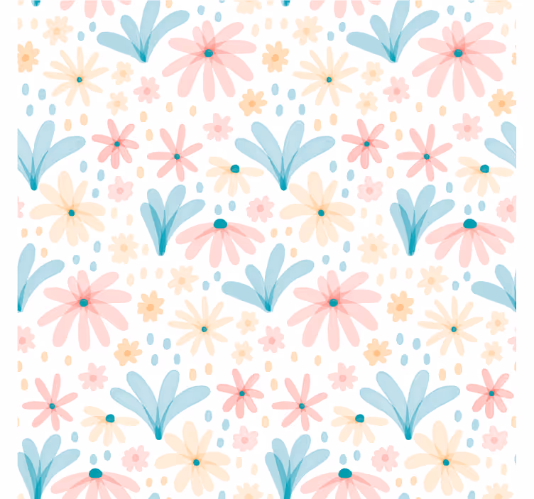 Store enrouleur pour chambre enfant motif fleurs pastel - TenStickers